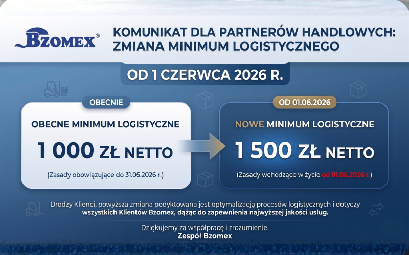 Zmiana minimum logistycznego od 1 czerwca 2026 r.